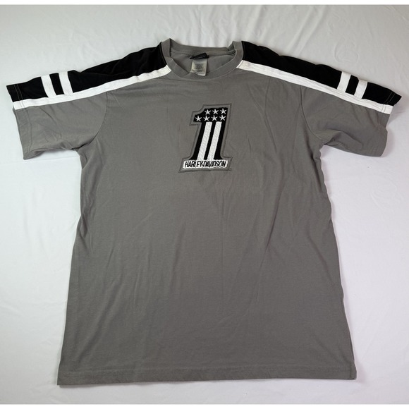 Other - Harley Davidson #1 Victory T-Shirt Size Large Gray Black White Sleeves